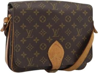 Louis Vuitton Pre-owned Monogram Canvas Shoulder Bag - Dames - Vintage Schoudertas - Bruin - ONE Size - Leer - Vintage