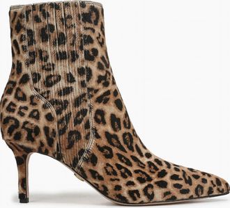 Veronica Beard Womens Lisa Genuine Calf Hair Heel Bootie In Leopard