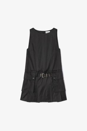 Ganni Duchesse Nylon Mini Dress - Size 8/10 Black
