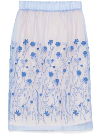 P.A.R.O.S.H. Womens White Midi Skirt With Sequins from