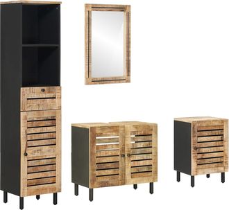 vidaXL Juego De Muebles De Ba&ntilde;o 4 Uds. Natural 38 X 33 X 160 Cm Vidaxl