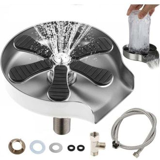 OEM Enjuagador De Vasos Para Fregadero De Cocina Crezuo, Lavavasos De Acero Inoxidable, Limpiador De Botellas De Agua Y Tazas De Caf&eacute;, Herramienta De Limp