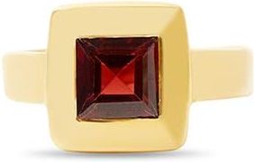 Argento Vivo Bold Bezel Ring in Gold /garnet at Nordstrom, Size 6