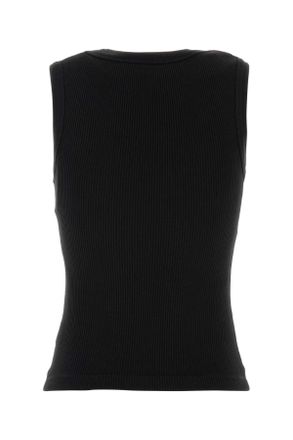 A Gold E Womens Black Stretch Cotton Blend Tank Top Maglie