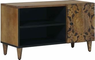 vidaXL Mueble De Tv Marr&oacute;n 80 X 33 X 46 Cm Madera De Mango Maciza Vidaxl
