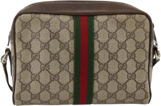Gucci Pre-owned Vintage Cross Body Bag - Dames - Vintage Schoudertas - Bruin - ONE Size - Leer - Vintage