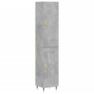 vidaXL Highboard Concrete Grey 34.5x34x180 cm Engineered Wood Vidaxl