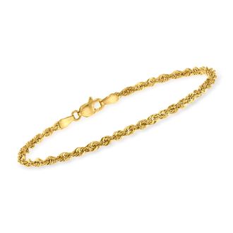 Ross-Simons 14kt Yellow Gold 2.6mm Rope-Chain Bracelet
