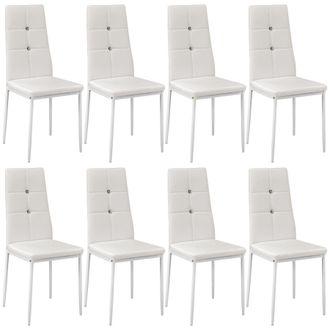 TecTake Dining Chair Set Julien Set Of 8 - White | Size: 8 Pack