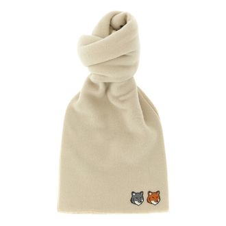 Maison Kitsun&eacute; Bufanda Double Fox Head - Accessories - Mujer - Beige - ONE SIZE