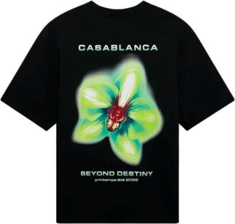 Casablanca Tee-Shirt Glitch Orchid - Heren - T-shirts - Zwart - S - Katoen - Tops