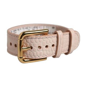 Dolce & Gabbana Cintura in Pelle Impunturata con Fibbia Dorata - - Accessories - Donna - Rosa - ONE SIZE