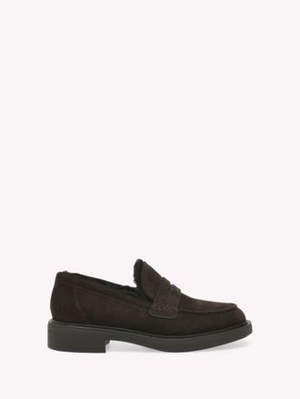 Gianvito Rossi Harris Mocassin in Brown Suede at Nordstrom, Size 39.5
