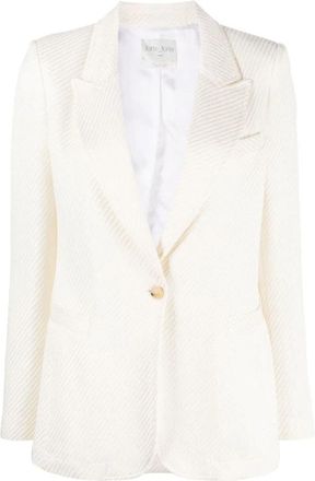 Forte_Forte Elegante Beige Wollen Blazer - Dames - Blazers - Beige - L - Wol - Jassen