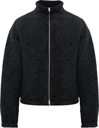 Jil Sander Giacca in lana con colletto alla coreana - - Sweatshirts & Hoodies - Uomo - Nero - L