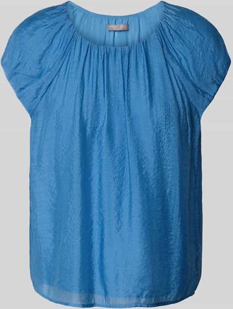 Christian Berg Regular Fit Bluse mit Rundhalsausschnitt in Blau, Größe 34