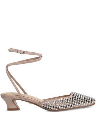 Lola Cruz 45mm crystal-embellished pumps - women - Calf Leather/Calf Leather/Calf Leather - 36 - Pink