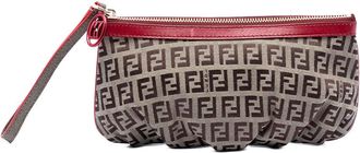 Fendi Pre-owned Fendi Zucchino Canvas Clutch Ladies 8M0273 HGF 128 2384