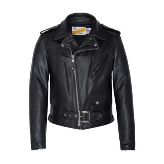 Schott NYC 613Sh One Star Jacket - Heren - Leren en Su&egrave;de Jassen - Zwart - 4XS - Leer - Jassen