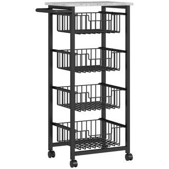 HOMCOM Carrito de cocina 49.5x31x91 cm gris claro
