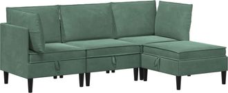 vidaXL Juego De Muebles De Sal&oacute;n 4 Uds. Verde Mar Terciopelo Vidaxl
