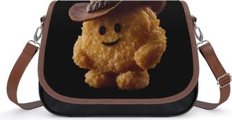 Generic Chicken Nugget with Hat Womens Crossbody Bag Fashion Shoulder Handbags Message Tote Bag with Adjustable Strap