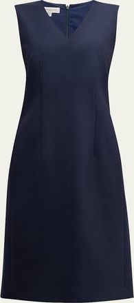 Lafayette 148 New York Sleeveless V-Neck Stretch Wool Dress