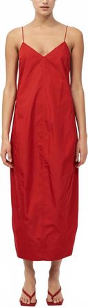 St.Agni Paper Taffeta Cocoon Dress In Red