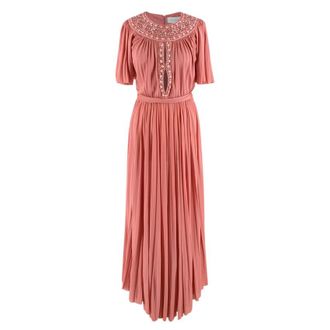 Zuhair Murad Pink Chiffon Embellished Gown Size XXS