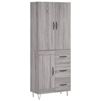 vidaXL Credenza Grigio Sonoma 69,5x34x180 Cm In Legno Multistrato - Vidaxl