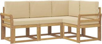 vidaXL Conjunto De Sof&aacute;s De Exterior 4 Uds. Y Beige Vidaxl