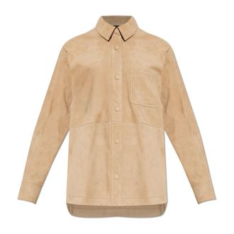 Paul Smith Shirts, female, Beige, Size: XS Suede Shirt With Pocket