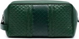 Bottega Veneta Pre-owned Clutches, female, Green, Size: ONE SIZE Pre-owned Woven Nappa Leather Pouch