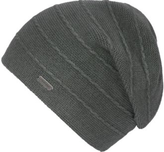 Chillouts Beanie CHILLOUTS Artemis Hat, Damen, grau, Materialmix, Strukturmuster, unifarben, M&uuml;tzen Beanie, mit doppellagiger Verarbeitung, raffinierter Stricks
