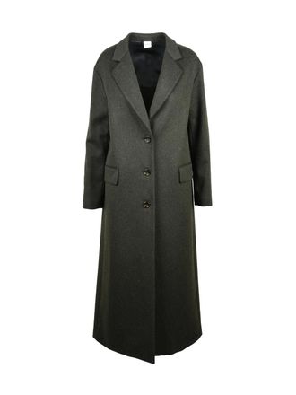 Aspesi Longline Tailored Coat With Notched Lapel And Button Closure