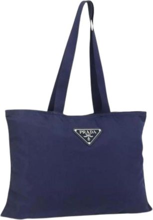 Prada Pre-owned Tote Bags, female, Blue, Size: ONE SIZE Pre-owned Vintage Tote Bag