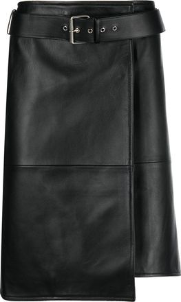 Moschino belted-waist leather shorts - men - Sheepskin/Viscose - 50 - Black