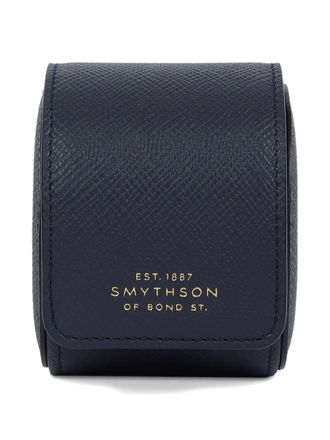 Smythson single watch roll box (7cm x 8cm x 8cm) - unisex - Leather - OS - Blue