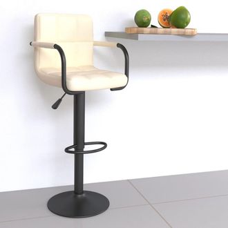 vidaXL Taburete De Cocina De Tela Color Crema Vidaxl