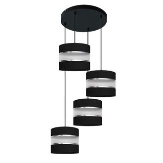 Netlighting Helen Cluster Pendant Ceiling Light Black Silver 35cm