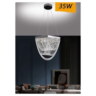 Trade Shop Trade Shop Traesio - Trade Shop - Lampadario A Sospensione Led 35 W Design Moderno Cristalli Luce Fredda 6500k B74