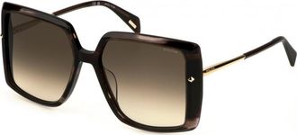 Police Womens SPLL96 56 560AG9 Sunglasses - Brown - One Size
