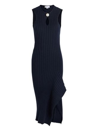 Stella McCartney rib keyhole midi dress - Blue
