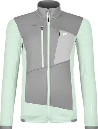 Ortovox Fleece Grid Jacket Fleecejacke f&uuml;r Damen | grau/gr&uuml;n