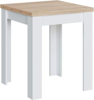 Home Heavenly Mesa cuadrada extensible 67x67 cm color blanco y roble