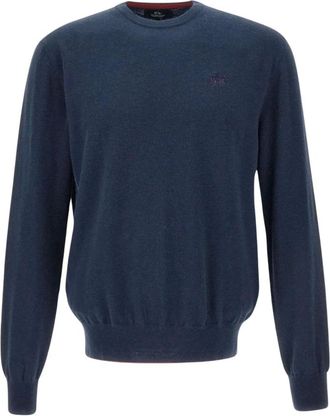 La Martina Truien & Vesten, Heren, Blauw, 3Xl, Blauwe Gebreide Trui
