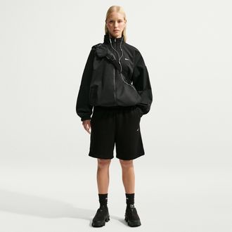 Nike Womens Studio Fleece Medium Weight Oversized High-Rise Shorts in Black | IM8495-001