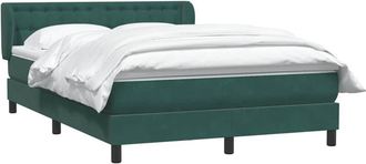 vidaXL Cama Box Spring Con Colch&oacute;n Terciopelo Verde Oscuro 160x210 Cm Vidaxl