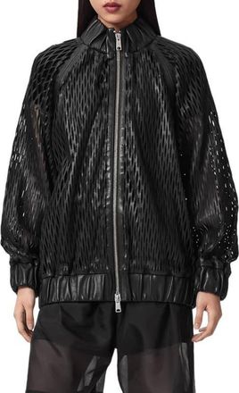 AllSaints Dual Leather Bomber Jacket in Black at Nordstrom, Size X-Small