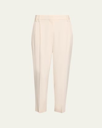 Brunello Cucinelli Pleated Canvas Twill Tailored Pants